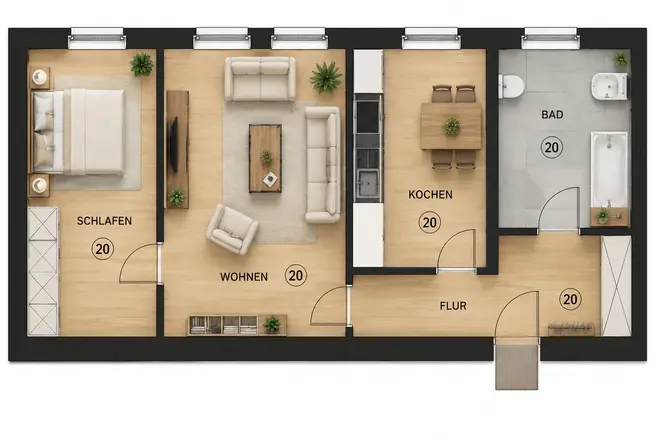 2 Zimmer Wohnung mit 65 m² in Magdeburg – Bild 7