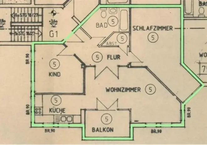 3 Zimmer Wohnung mit 87 m² in Rostock – Bild 2