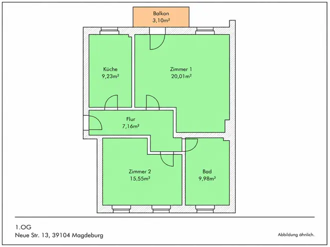 2 Zimmer Wohnung mit 66 m² in Magdeburg – Bild 9