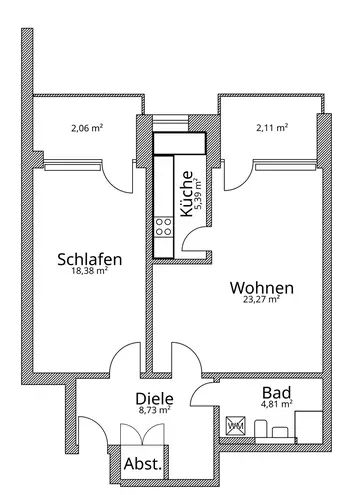 2 Zimmer Wohnung mit 60 m² in Münster – Bild 9