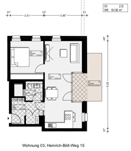 2 Zimmer Wohnung mit 64 m² in Hannover – Bild 2