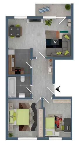 3 Zimmer Wohnung mit 58 m² in Magdeburg – Bild 6