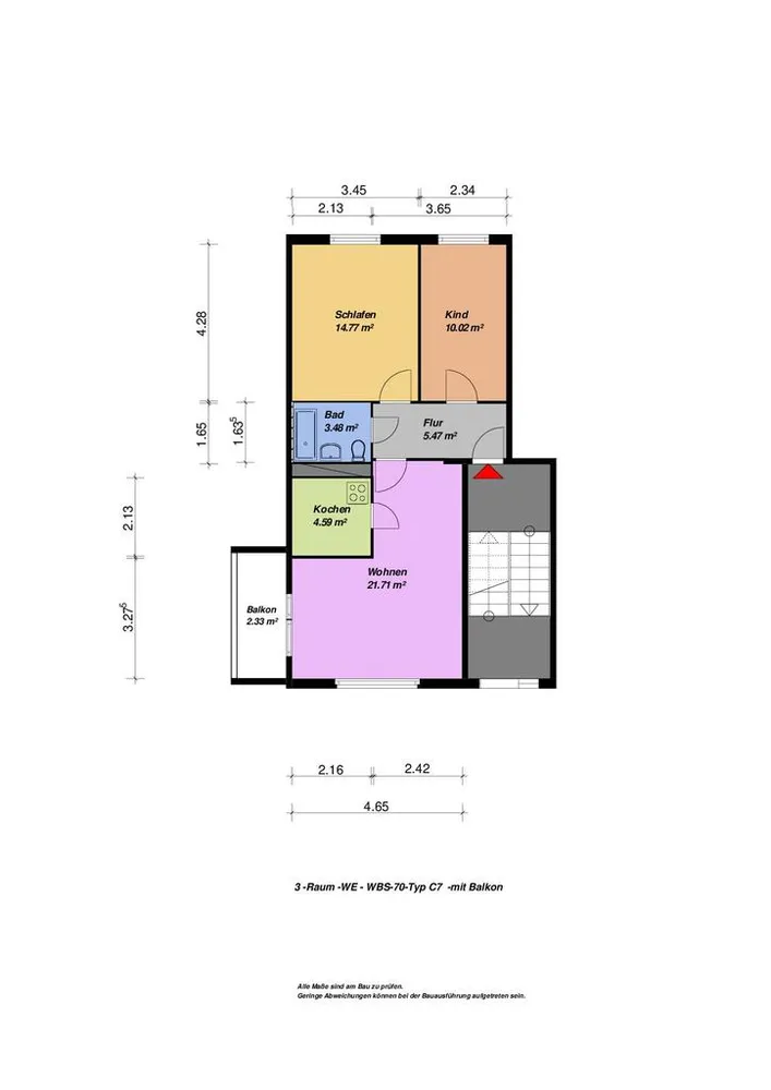 3 Zimmer Wohnung mit 62 m² in Neubrandenburg – Bild 3