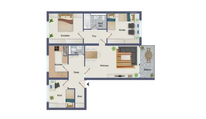 4 Zimmer Wohnung mit 93 m² in Karlsruhe – Bild 3