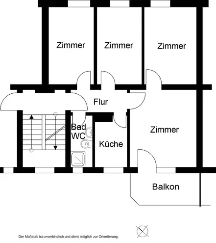 4 Zimmer Wohnung mit 61 m² in Bielefeld – Bild 2