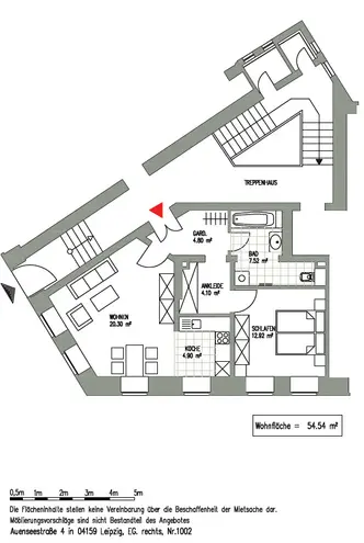 2 Zimmer Wohnung mit 55 m² in Leipzig – Bild 2