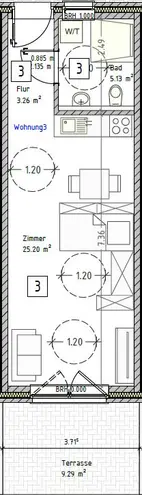1 Zimmer Wohnung mit 38 m² in Oldenburg – Bild 9