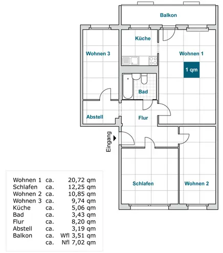 4 Zimmer Wohnung mit 77 m² in Dresden – Bild 2