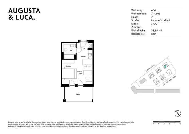 1 Zimmer Wohnung mit 39 m² in Augsburg – Bild 10