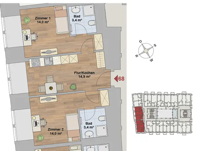 2 Zimmer Wohnung mit 50 m² in Dresden – Bild 4