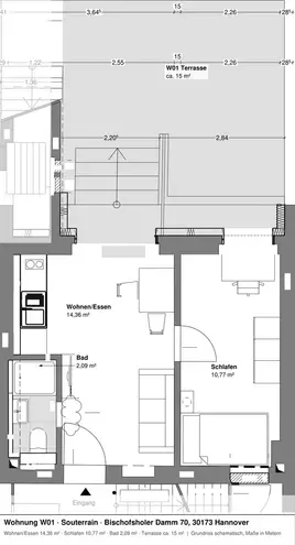 2 Zimmer Wohnung mit 25 m² in Hannover – Bild 8