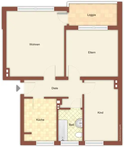 3 Zimmer Wohnung mit 63 m² in Mönchengladbach – Bild 3