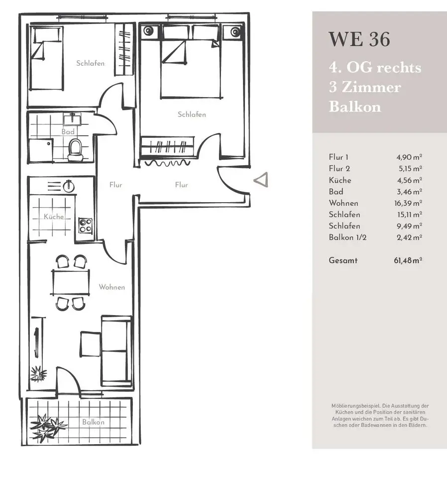 3 Zimmer Wohnung mit 61 m² in Magdeburg – Bild 9