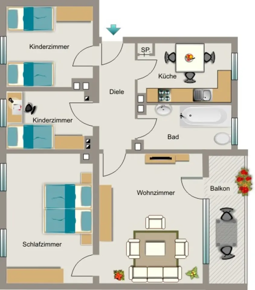 5 Zimmer Wohnung mit 65 m² in Recklinghausen – Bild 5