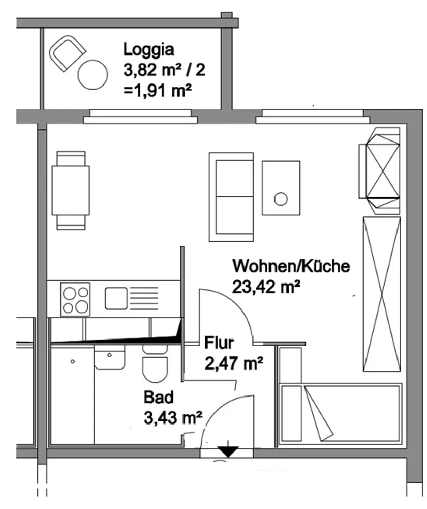 1 Zimmer Wohnung mit 30 m² in Halle (Saale) – Bild 11
