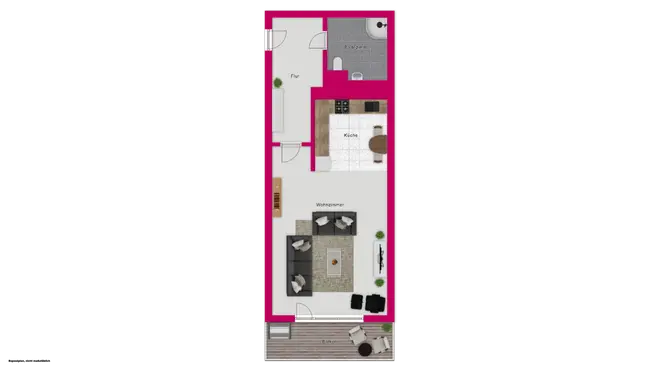 1 Zimmer Wohnung mit 31 m² in Erfurt – Bild 2