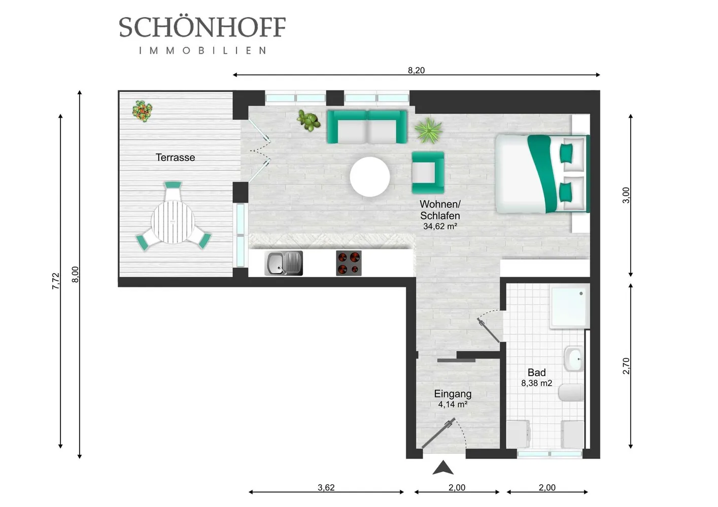 1 Zimmer Wohnung mit 48 m² in Osnabrück – Bild 9