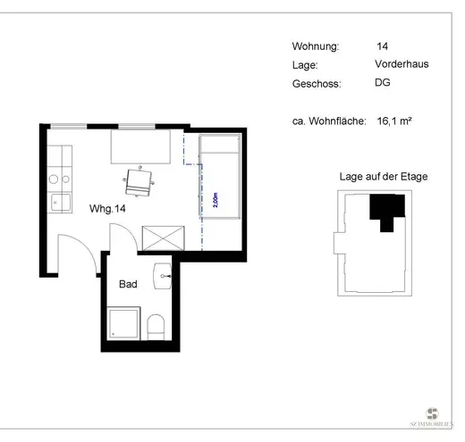 1 Zimmer Wohnung mit 16 m² in Marburg – Bild 7