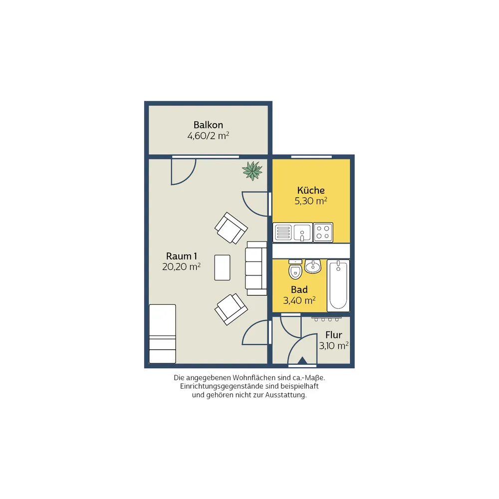 1 Zimmer Wohnung mit 35 m² in Leipzig – Bild 2