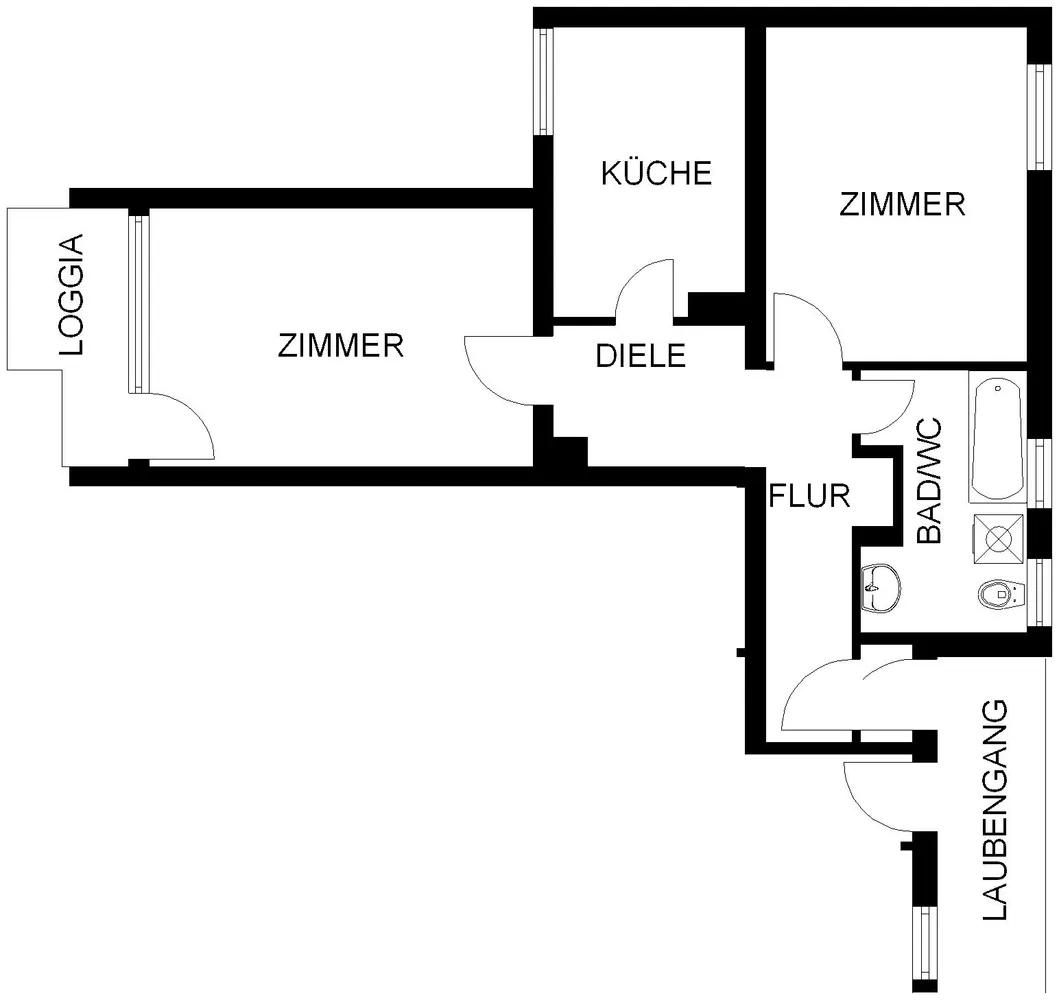 2 Zimmer Wohnung mit 53 m² in Hagen – Bild 2