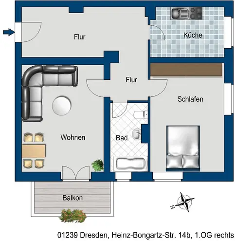 2 Zimmer Wohnung mit 67 m² in Dresden – Bild 2