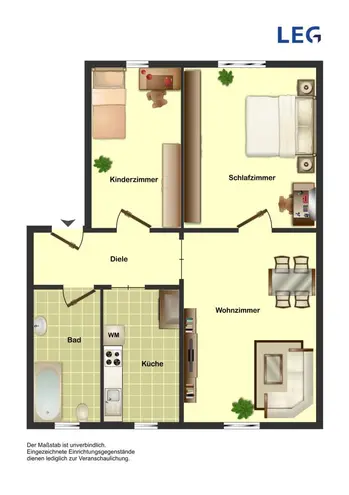 4 Zimmer Wohnung mit 52 m² in Hamm – Bild 2