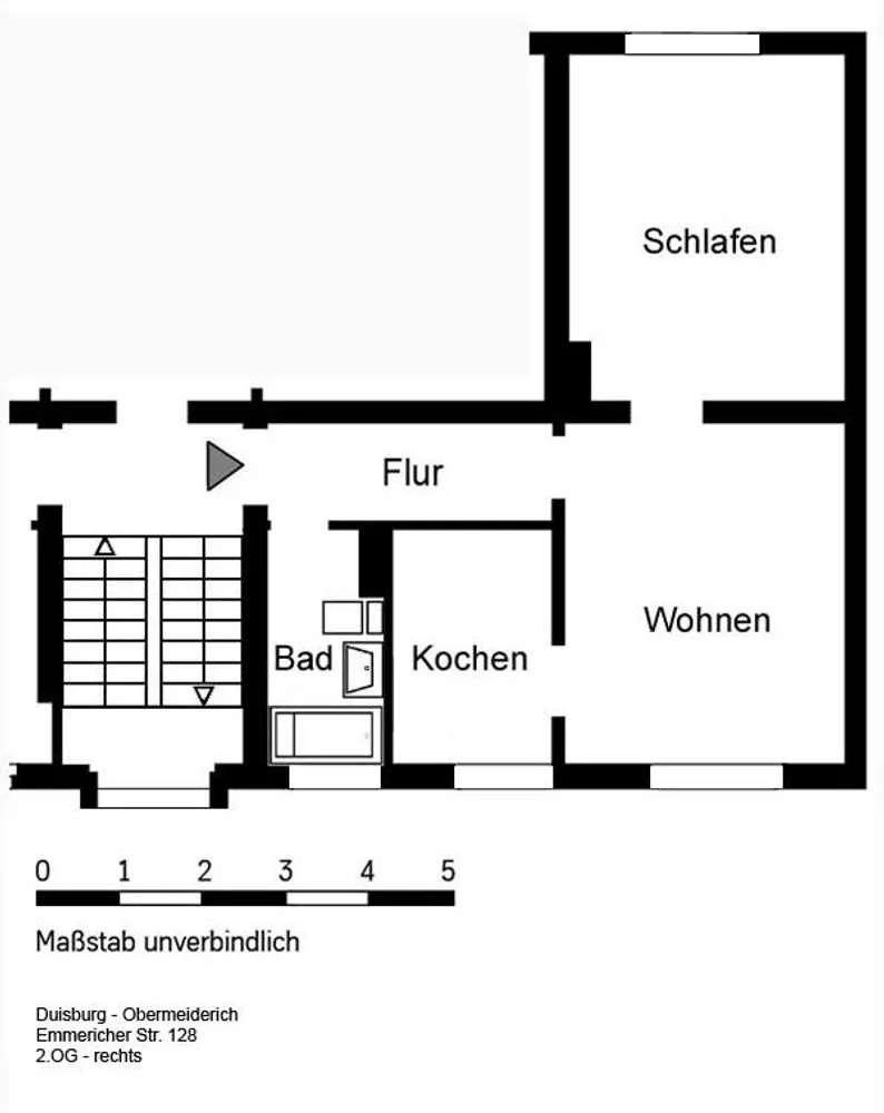2 Zimmer Wohnung mit 46 m² in Duisburg – Bild 2