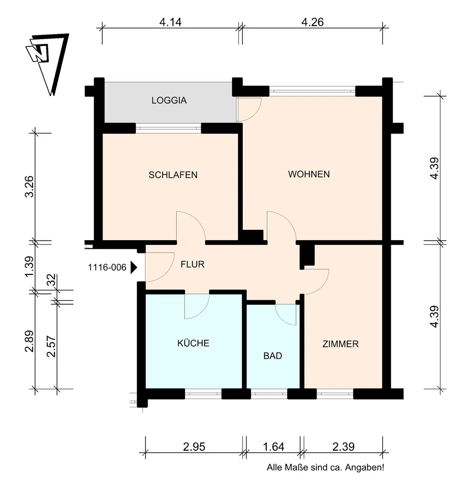 3 Zimmer Wohnung mit 62 m² in Lübeck – Bild 3