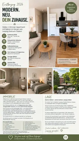 1 Zimmer Wohnung mit 46 m² in Leipzig – Bild 1
