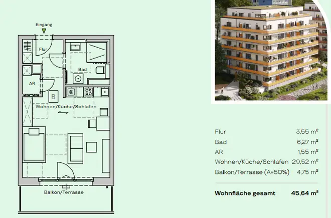1 Zimmer Wohnung mit 46 m² in Leipzig – Bild 10