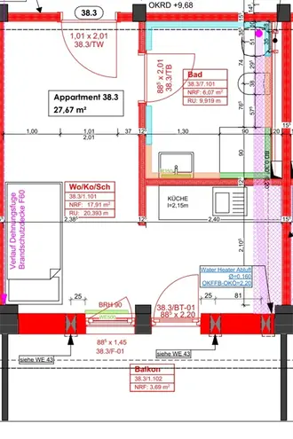 1 Zimmer Wohnung mit 26 m² in Darmstadt – Bild 2
