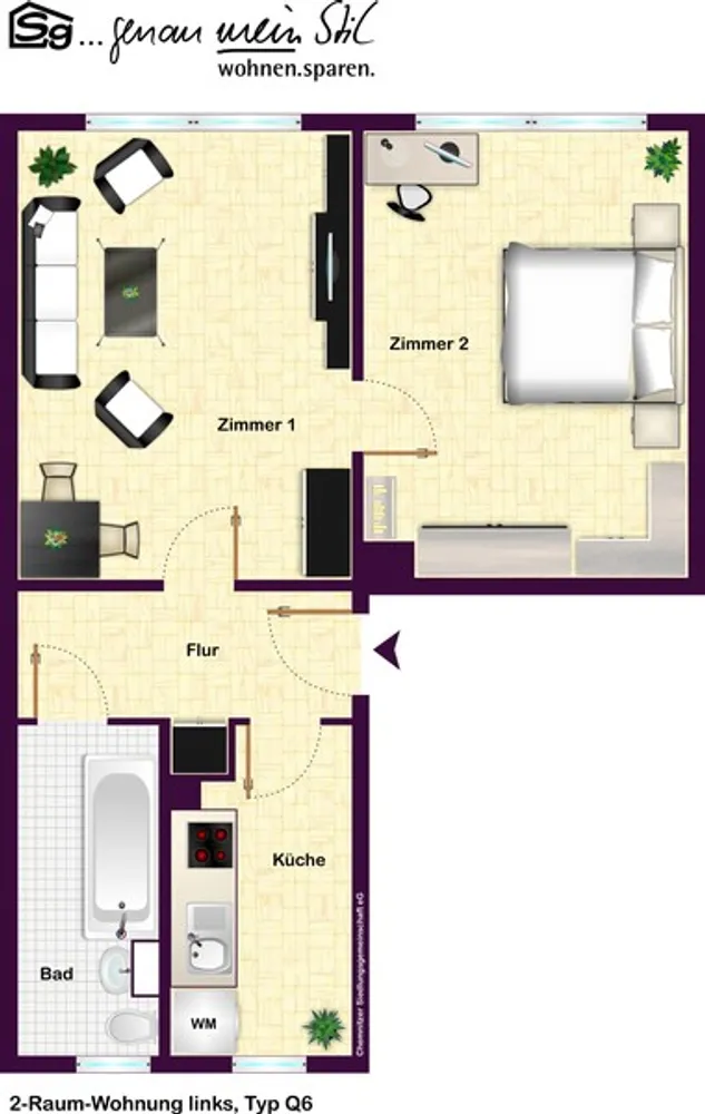 2 Zimmer Wohnung mit 46 m² in Chemnitz – Bild 4