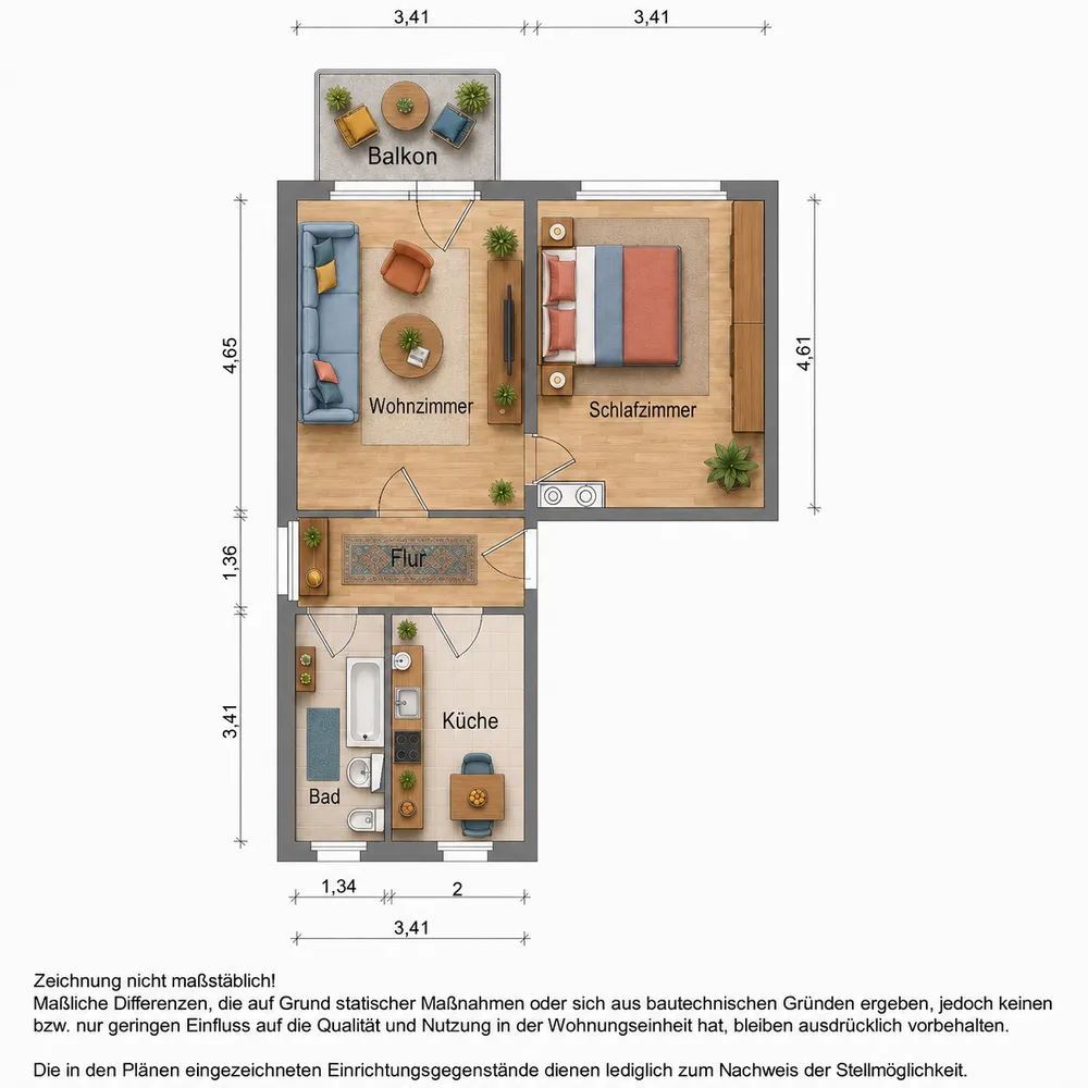 2 Zimmer Wohnung mit 49 m² in Zwickau – Bild 4