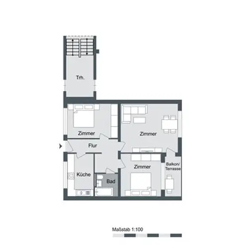 3 Zimmer Wohnung mit 67 m² in Hannover – Bild 2