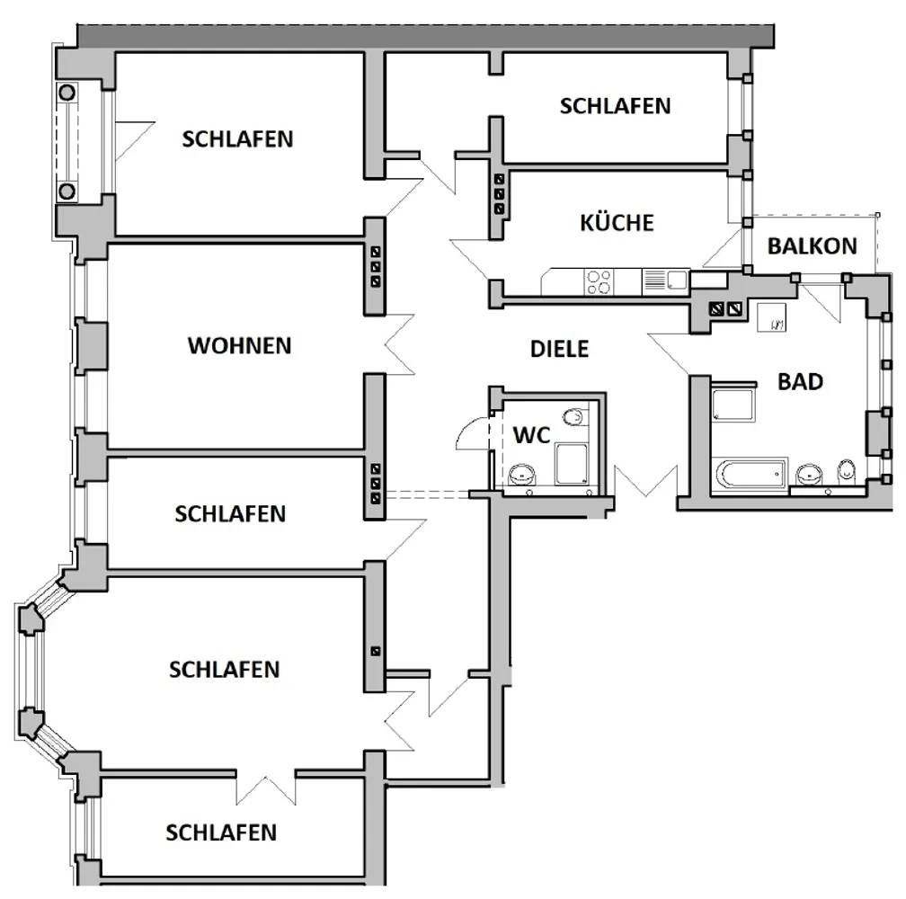 6 Zimmer Wohnung mit 177 m² in Dresden – Bild 2