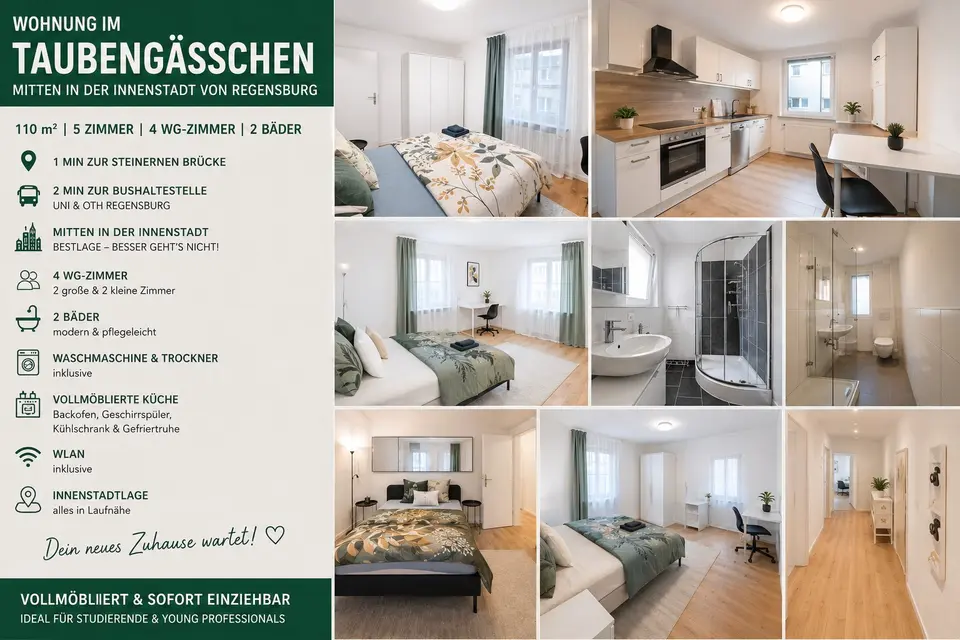 5 Zimmer Wohnung mit 110 m² in Regensburg – Bild 1