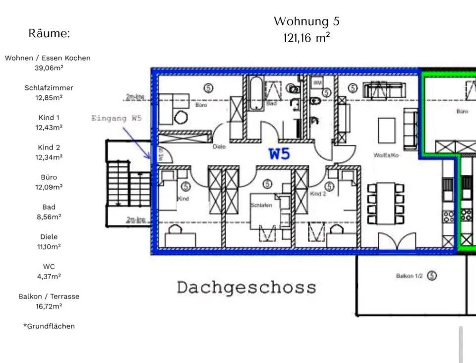 5 Zimmer Wohnung mit 121 m² in Cham – Bild 5