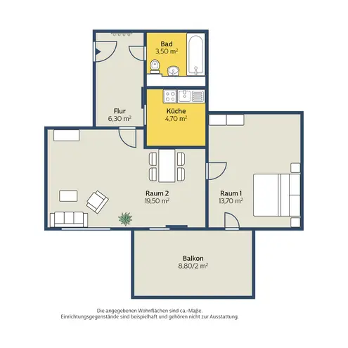 2 Zimmer Wohnung mit 52 m² in Leipzig – Bild 2