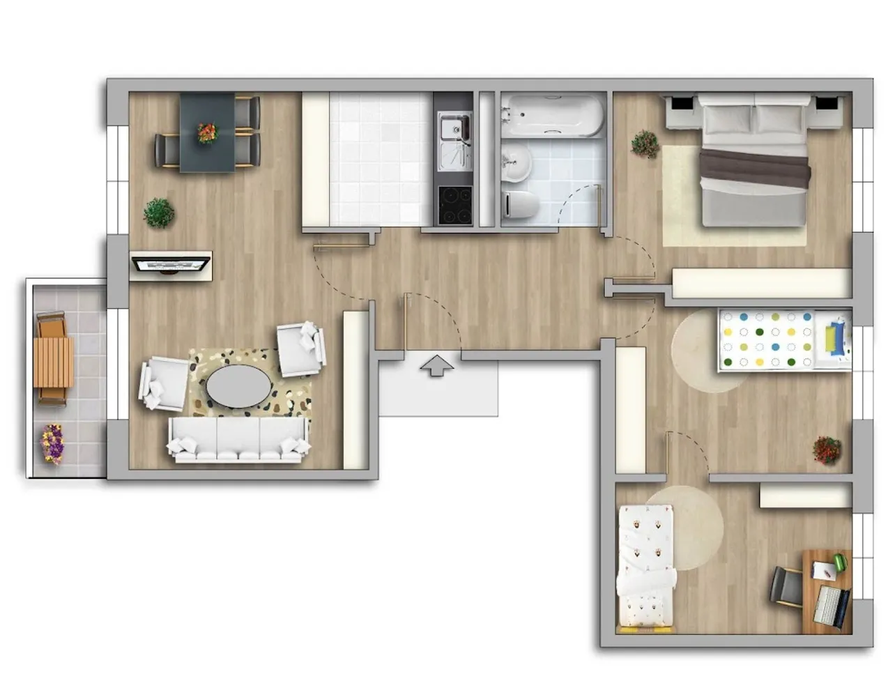 4 Zimmer Wohnung mit 64 m² in Halle (Saale) – Bild 2
