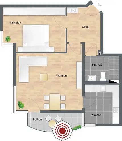 2 Zimmer Wohnung mit 58 m² in Augsburg – Bild 9