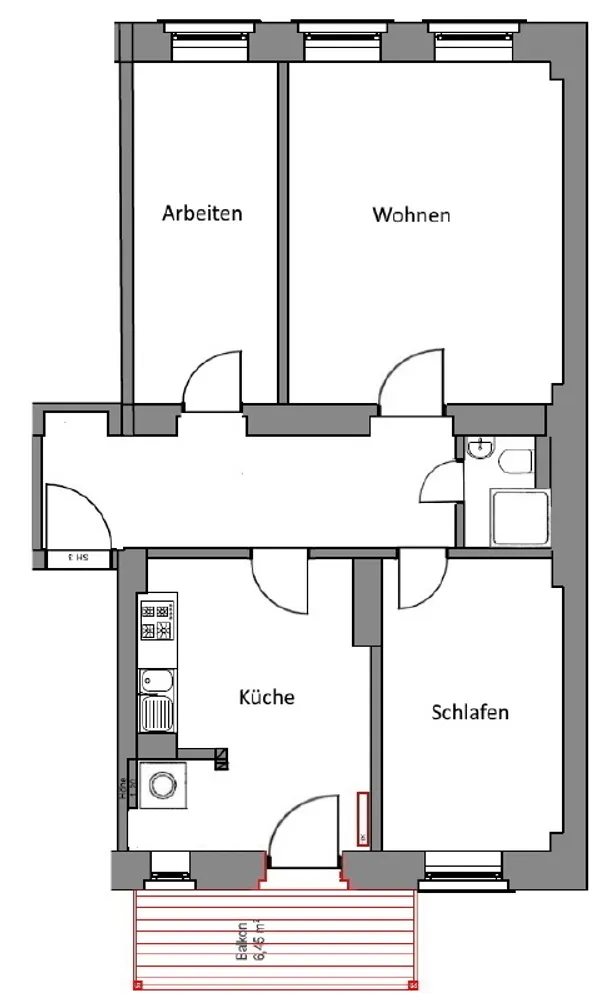 3 Zimmer Wohnung mit 78 m² in Dresden – Bild 2