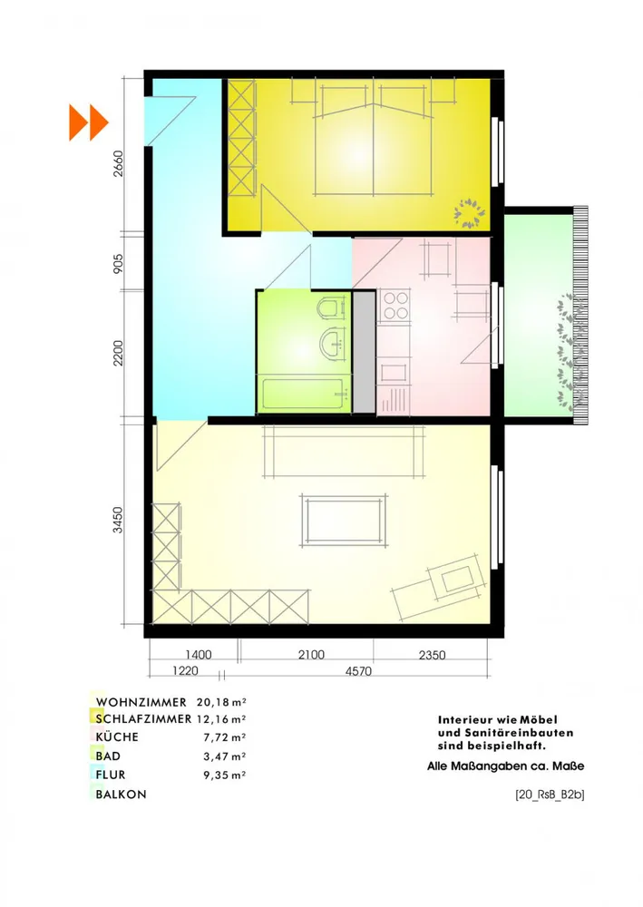 2 Zimmer Wohnung mit 55 m² in Leipzig – Bild 2