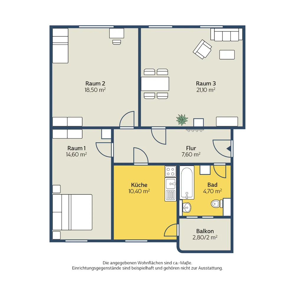 3 Zimmer Wohnung mit 78 m² in Leipzig – Bild 2