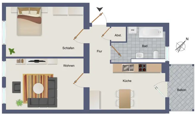 2 Zimmer Wohnung mit 59 m² in Rostock – Bild 9