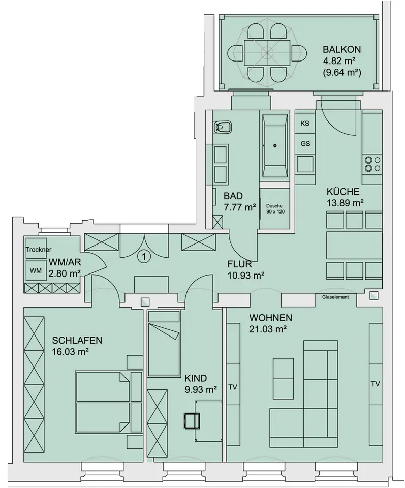 3 Zimmer Wohnung mit 87 m² in Zwickau – Bild 10