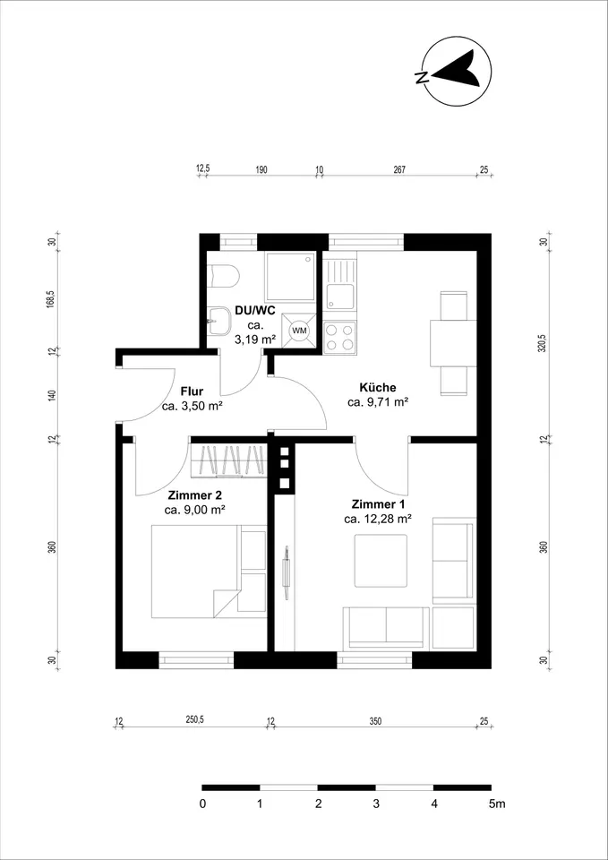 2 Zimmer Wohnung mit 38 m² in Schwerin – Bild 7