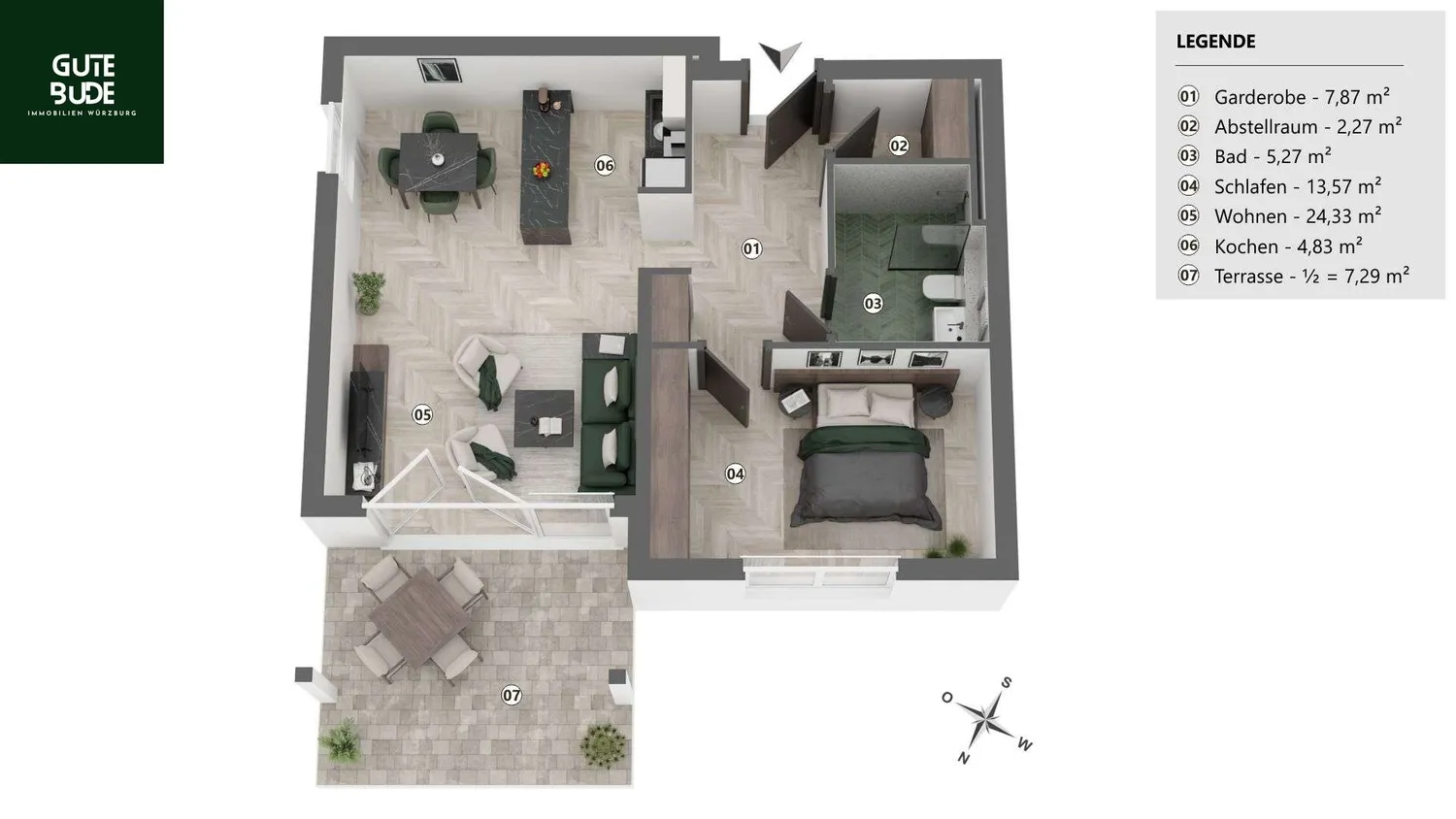 2 Zimmer Wohnung mit 65 m² in Würzburg – Bild 11