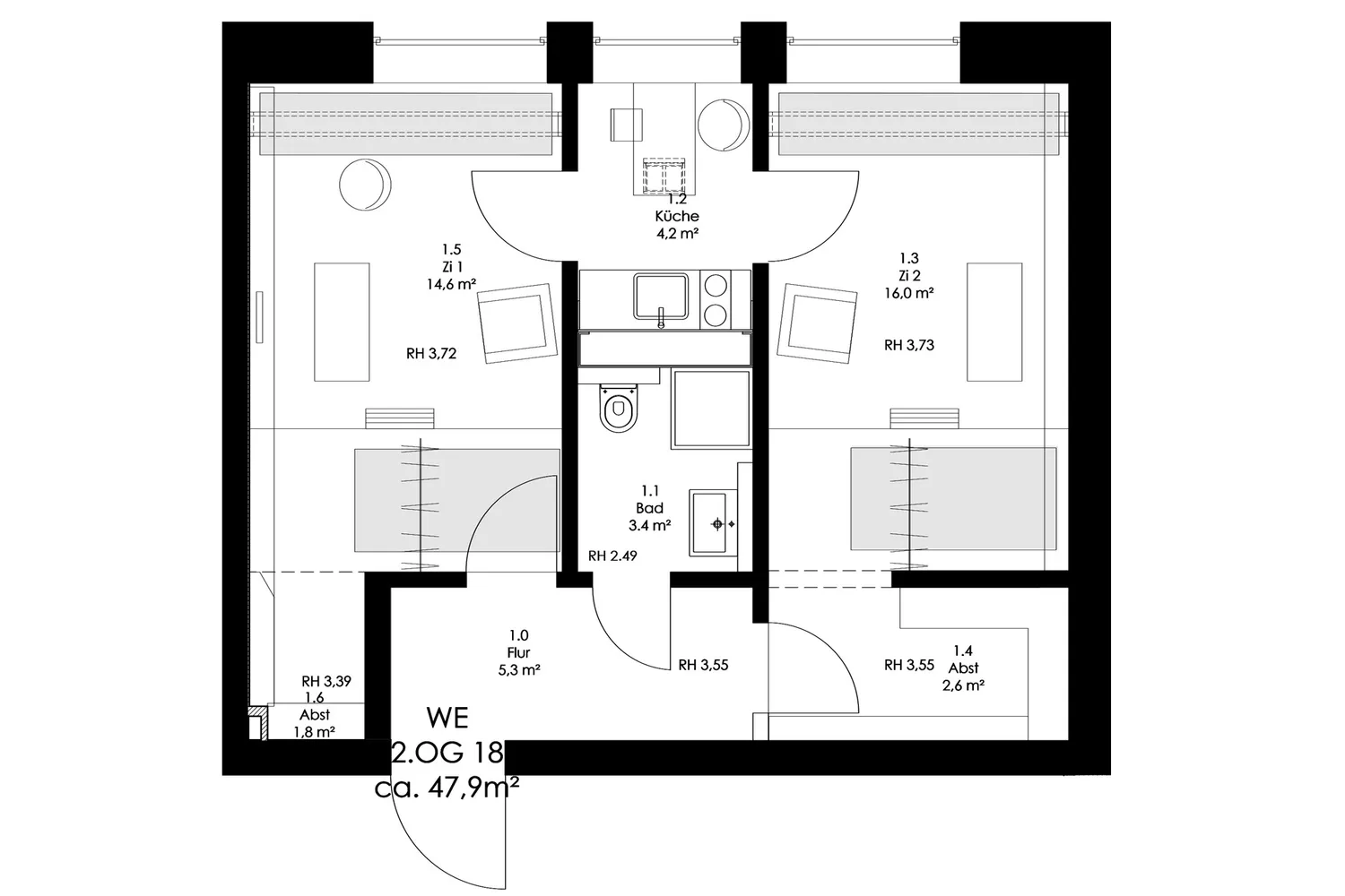 1 Zimmer Wohnung mit 16 m² in Lübeck – Bild 9