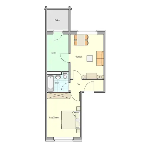 2 Zimmer Wohnung mit 51 m² in Rostock – Bild 2