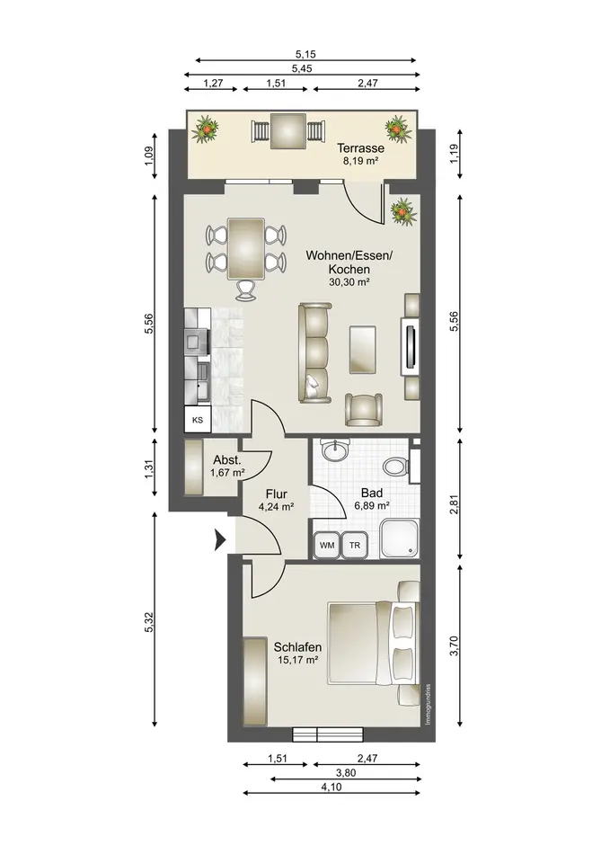 2 Zimmer Wohnung mit 61 m² in Neumünster – Bild 6